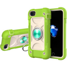 Drop-Proof Case for iPhone 6/6S (4.7"), 360 Metal Ring Holder, Kickstand, Magnetic Car Mount, Heavy-Duty PC + Silicone