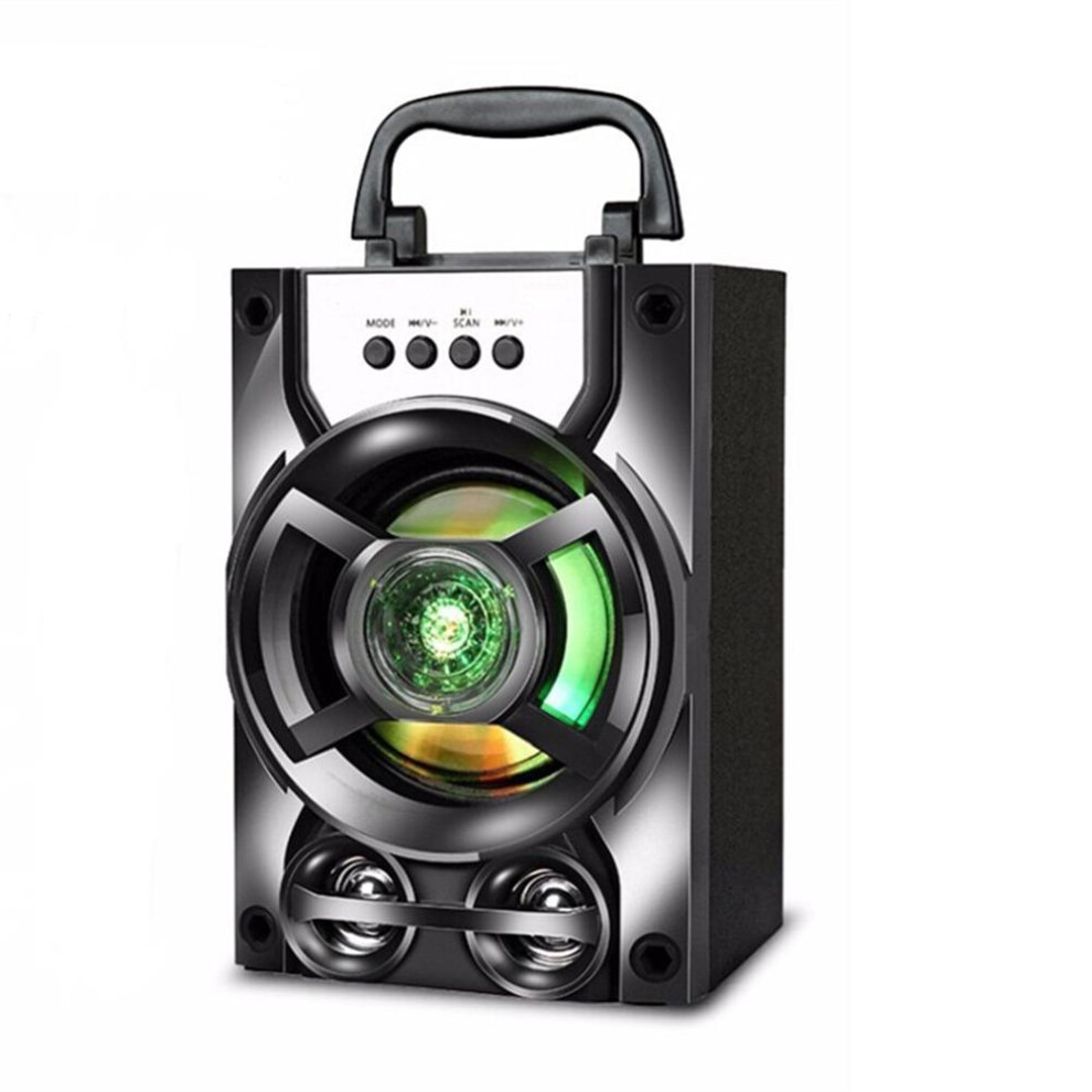 Portable Wireless Bluetooth Speaker With Subwoofer Led Lights Fm Radio Long Transmission Distance Ergonomic Handle For Easy Carry 9357860484251