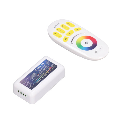 Télécommande sans fil RF pour ruban LED multicolore avec variation d'intensité fluide, effets préprogrammés et puce rapide. 1