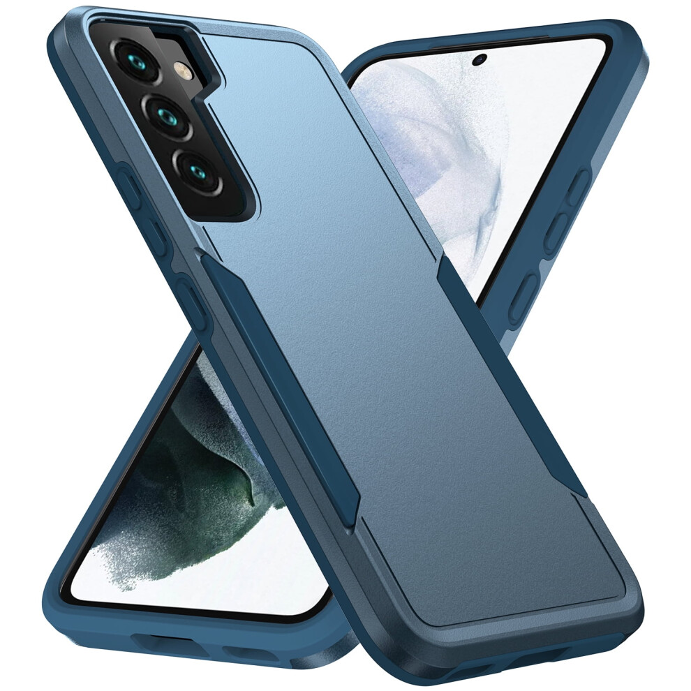 Dual Layer Shockproof Case For Compatible With Samsung Galaxy S22, Dark Blue 9009879567356