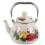 Vintage Floral Pattern Enamel Teapot Multi 1Set 7.5X5.3X5.3In 7
