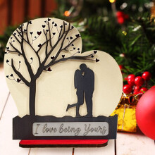 Valentine's Day Wooden Table Decor & Love Letter Signs – Rustic Centerpiece for Party, Wedding, Anniversary; Compatible with Home & Wall Decor