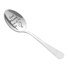 Engraved Stainless Steel Coffee Spoon – Wonderful Gift for Couples, Compatible with All Mugs & Bowls – 1pc