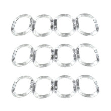 360 Twistable Shower Curtain Rings, Transparent C-Shaped Hooks, 12-Pcs Silicone Set – Compatible with Standard Rods