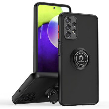 Compatible with Samsung Galaxy A32 5G – Shockproof Ring Holder Kickstand Case, Magnetic Car Mount, Military-Grade Drop Protection – Black/Red