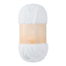 Velvet Chenille Yarn, Super Bulky, 100g Skein, White – for Crocheting, Knitting, Blankets, Amigurumi, Pillows, Scarves, Pet Beds, Home Decor