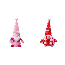 2PCS Valentine's Day Plush Gnome Decor Set - Pink Scandinavian Tomte Doll Ornaments for Home Table Decor, Sweet Gifts for Him & Her, Party Supplies