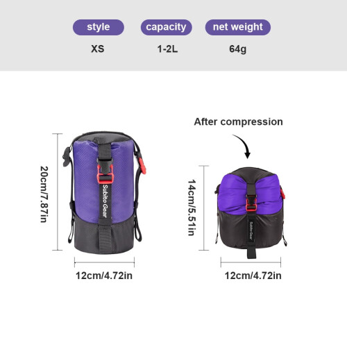 Camping Sleeping Bag Compression Stuff Sack Waterproof Storage Bag Camping Storage (Purple) 1