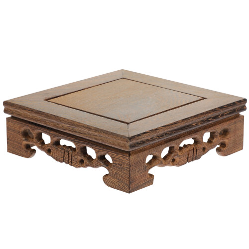 Wood Flower Pot Base Light Brown 1 Pair 4.8x4.8in 2