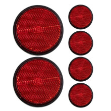 Bike Rear Reflector for Improved Visibility and Safety Made of Durable Plastic Red Color Round Shaped Fits Most Bikes