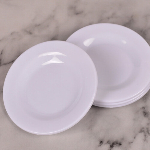 6pcs Miniature Doll House Decorative Plate Model Plastic Plate Model Doll House Tableware