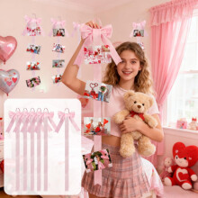 Decorazione con fiocco in velluto per San Valentino - Adorabile nastro con fiocco per esporre foto, ideale per decorare la casa durante le feste e