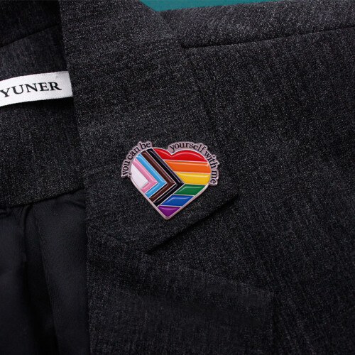 SUNRI enamel pin safe space trans flag ally badge 2