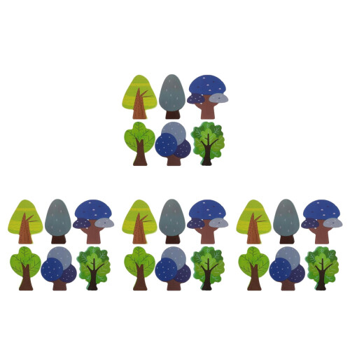 Wooden Train Track Tree Accessories 6 pcs 2