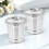 2Pcs Compact Galvanized Trash Container Metal Waste Bucket for Desk 1