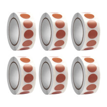 6 Rolls Circles Sticker Round Sticker Red Dot Sticker For File Sorting Inventory Marking Classroom Supplies