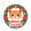 Ceramic Orange Cat Christmas Ornament 3" 2