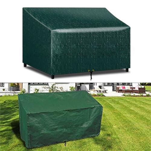 PE Multi-Person Bench Cover Waterproof Sunproof Dustproof Cover with Drawstring 2