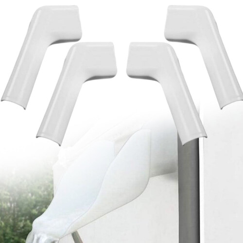 4PCS White RV Rain Gutter Spout Long Version Left & Right Driver & Passenger