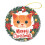 Ceramic Orange Cat Christmas Ornament 3" 3