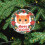Ceramic Orange Cat Christmas Ornament 3" 5