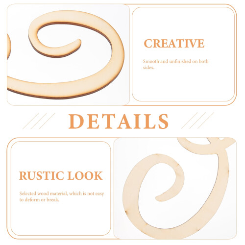 Lettre décorative en bois classique, beige, 1 pièce 2