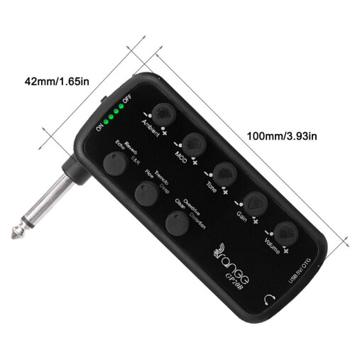 Bass Headphone Amplifier Usb Chargable Carry-on Plug-in Multi-effects Amp Musical Instruments Supplies (B) 1