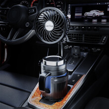 Bilkoppvifte, 2-trinns kjølevifte med luktfjerning, bærbar ventilator for SUV-er/bobiler/camping, kompatibel med koppholdere til bilen