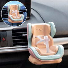Asiento de coche para muñecas de 17 cm, clip para rejilla de ventilación y soporte de escritorio, bonito adorno de coche con forma de pomelo –