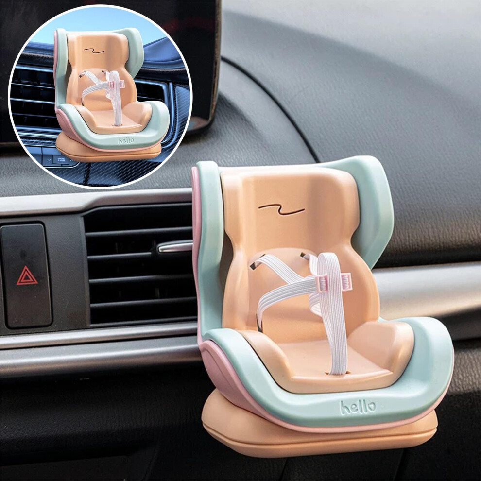 Doll Car Seat For 17Cm Dolls, Air Vent Clip & Desktop Stand, Cute Grapefruit Car Ornament Â Compatible With Gaming Chair 9405492508705