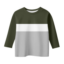 Lime Green Kids' 3/4 Sleeve Lounge Tee, Crew Neck, Spandex Blend – Warm Winter/Fall Basic Shirt for Boys & Girls, Compatible with Y2K Style