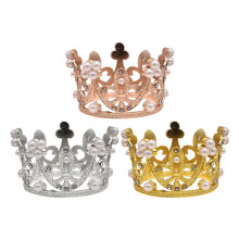 Alloy Crown Cake Topper Set 3 Pieces Golden Silver Red Gold
