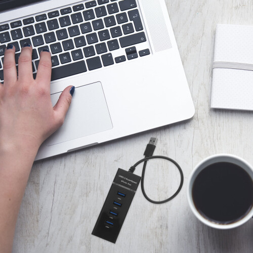 Επέκταση USB Hub Μαύρο Πλαστικό 1 τεμάχιο Συμπαγές και Ελαφρύ 2
