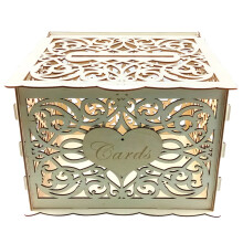 Boîte à cartes de mariage en forme de cœur avec serrure – Porte-monnaie botanique à faire soi-même pour réception, anniversaire, remise de