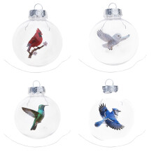 Artistic Bird-Inspired Christmas Baubles, Clear Ornaments for Festive Tree Decorations & Memorable Gifts