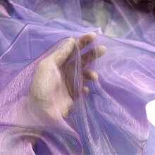 Metallic Color Organza Fabric 50x140cm Breathable Gradient Color Tulle Cloth For Wedding Dress Evening Gown Sewing Craft