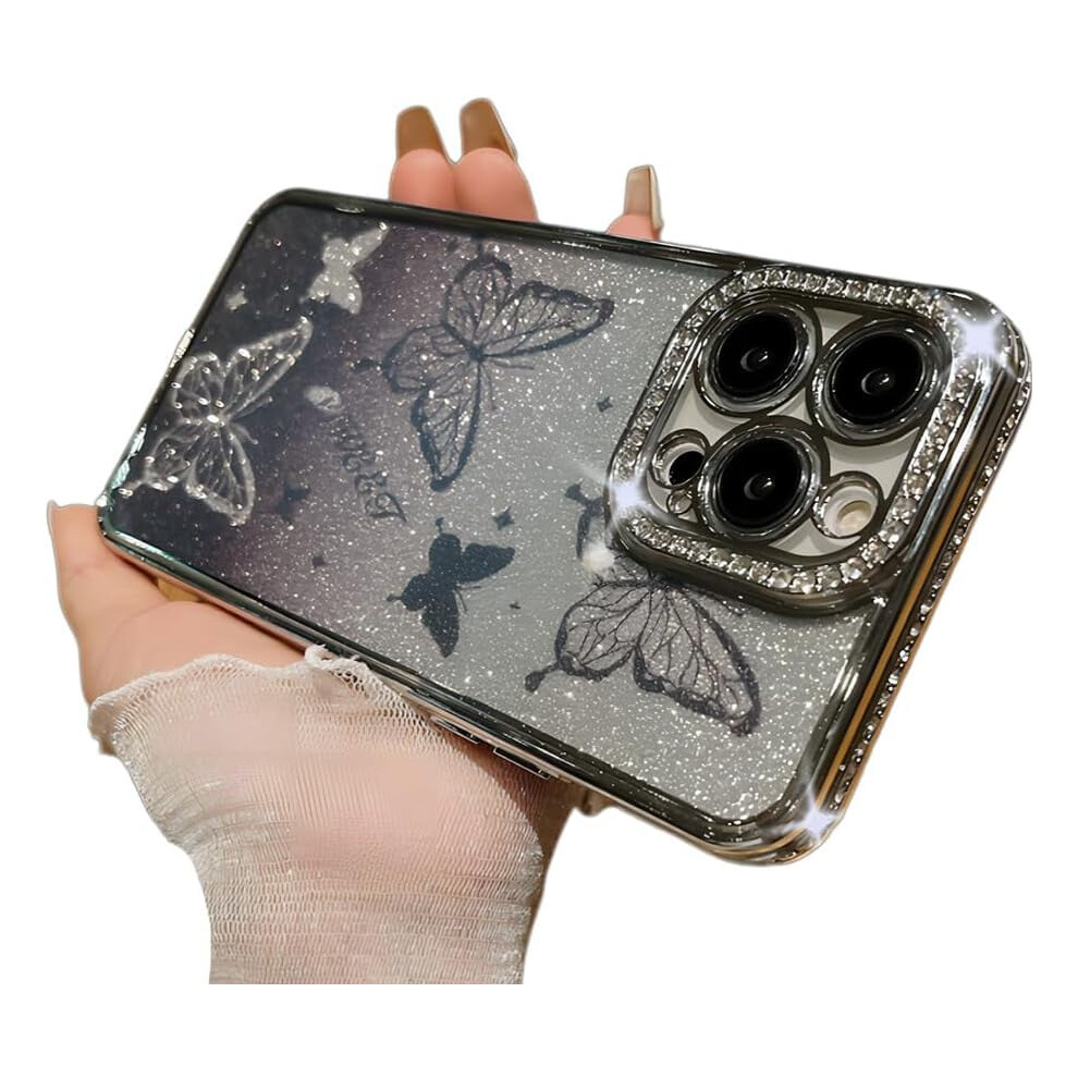 Luxury Crystal Rhinestone Butterfly Case For Iphone 13 Pro Max Â Soft, Shockproof & Sparkly (Silver) Silver 9405492508019