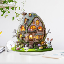 Adornos de mesa con forma de huevos de conejito de Pascua, regalos navideños, adornos de acrílico para primavera.