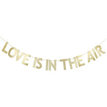 Guirnalda "El amor está en el aire", letrero de papel con purpurina dorada para el Día de San Valentín/Boda/Compromiso/Despedida de soltera/Fiesta