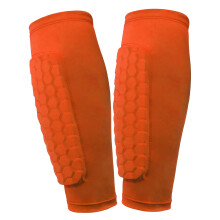 Shin Guards Soccer Shin Pads Shin With Honeycomb Pads Lightweight Guards For Adults (Orange S)