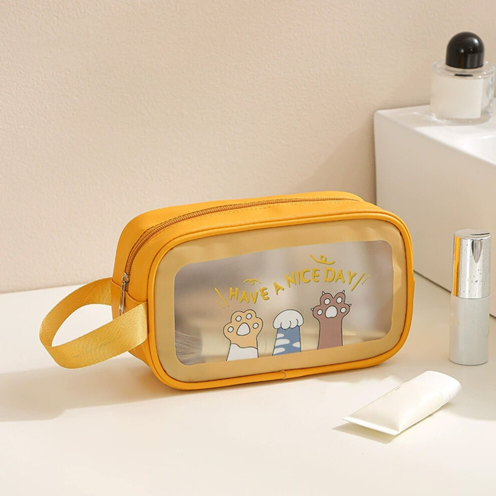 Large Clear Makeup Bag â Portable Transparent Cosmetic Organizer with Handle, 3 Sizes, Compatible with All Travel Needs