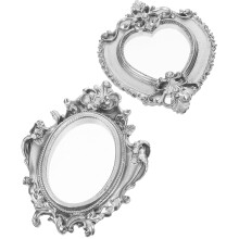 LITINKIMI Picture Frames Resin Silver 2Pcs 4.3x3.5x0.4In
