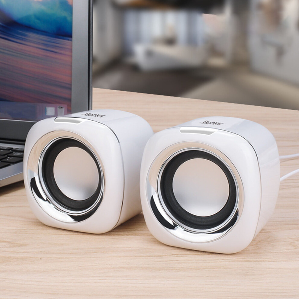 Zkccnuk Mini Computer Speakers With Cable, Small Pair Box Subwoofer Â Compatible With Laptop, Office & Home Use, Stocking Stuffers 9405492509597