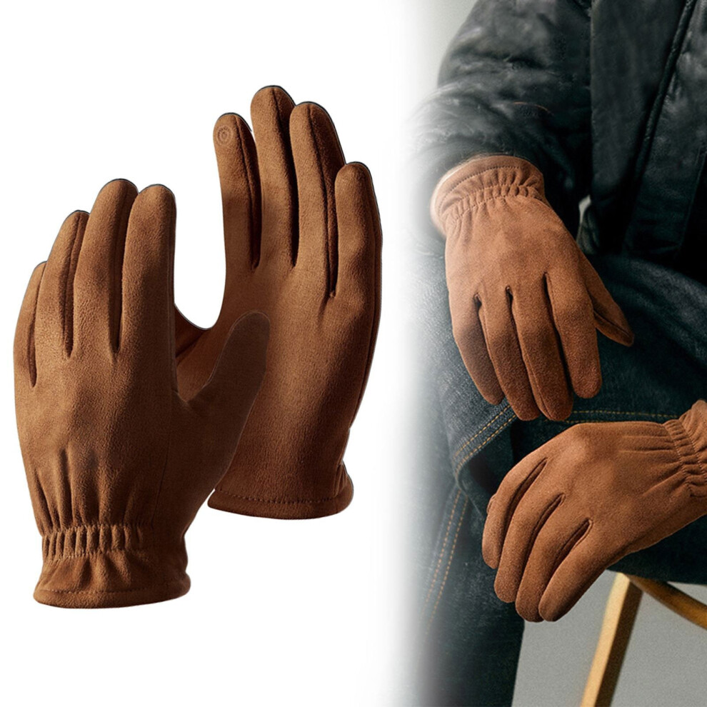 Work Gloves Winter Insulated Leather Thick Thermal 9104145144306