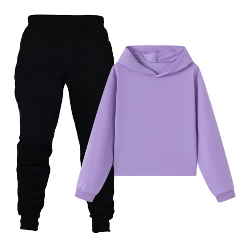 Παιδική φόρμα Purple2PC για αγόρια και κορίτσια – Φούτερ με κουκούλα + παντελόνι,