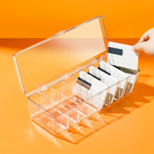 Scatola porta biglietti da visita | Materiale PET | Bianco | 26x10x7,5 cm | Porta biglietti da visita da scrivania di grande capacità