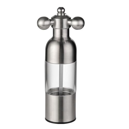 Manual Grinding Bottle 304 Stainless Steel Adjustable Coarseness Mill Kitchen Essentials (Silver)