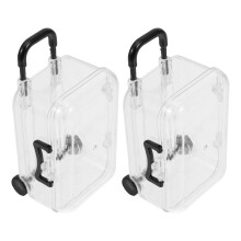 Miniature Suitcase Plastic 2Pcs Transparent Dollhouse Accessory for Party Favor