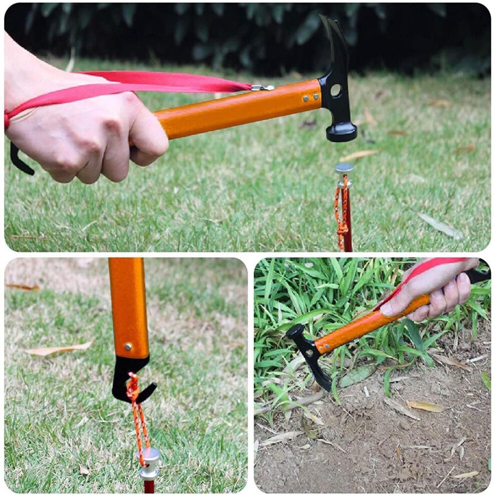 Lightweight Carbon Steel & Aluminum 3-in-1 Tent Stake Hammer, Portable Camping Mallet for Hiking Kit-image-OPC-PSDRKBQ-NEW