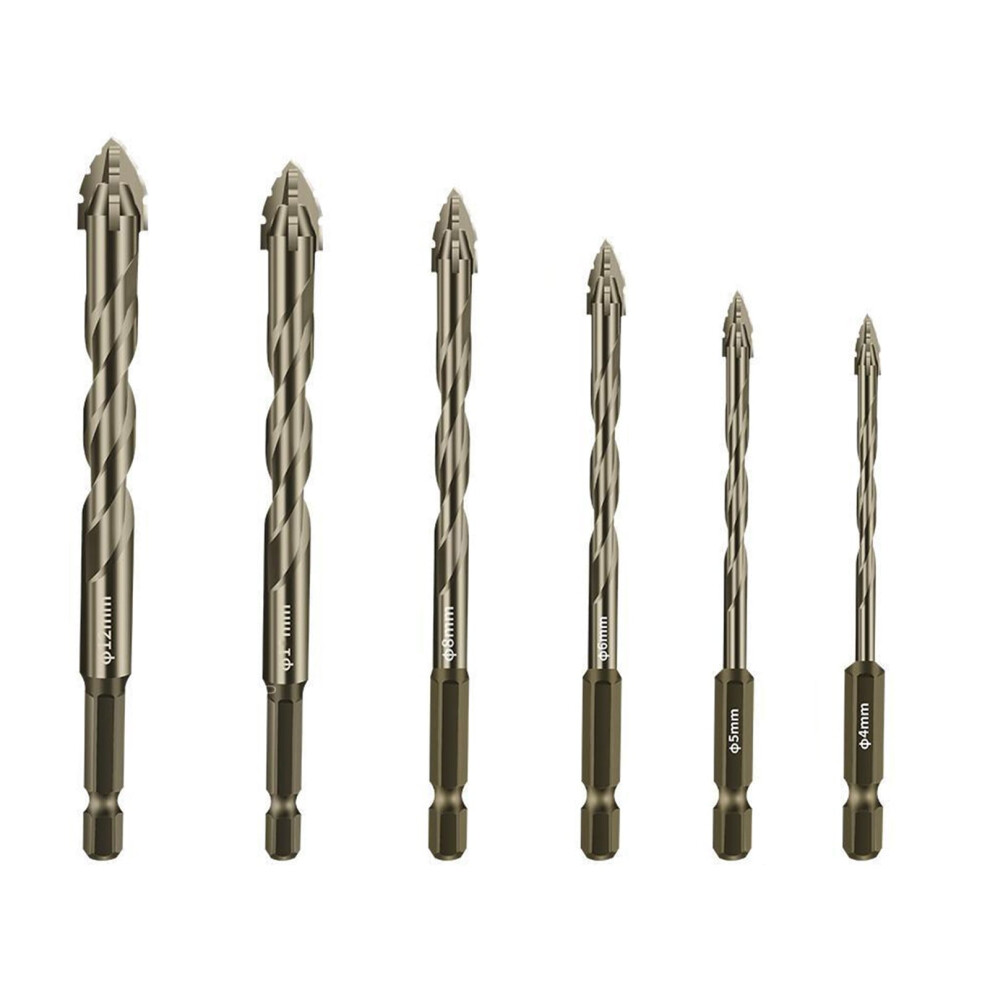 Cozy Hoome Four Flute Sawtooth Eccentric Drill Bit Set High Hardness Skewed Head Multifunction Four Edged Serrated Tool Accessory 9401284840848